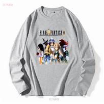 Final Fantasy IX KOMPIUTERINIO ŽAIDIMO T-shirt GELTONA JUODA RAUDONA CHAKI Visų dydžių S 5XL ilgomis arba trumpomis rankovėmis vintažinė skalbta laisvalaikio XL gray
