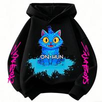 Saja berniukams KPop Demonų medžiotojas Animacinis vaikams su gobtuvu Berniukiškas džemperis su gobtuvu Madingi kasdieniai viršutiniai drabužiai Vaikų mergaičių drabužiai 160 blue