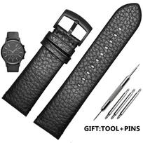 Armani AR2460/2461/2462/0263 lizdinės odos apyrankė Originalios kokybės natūralios odos laikrodžio dirželis 24 mm ruda juoda vyriška apyrankė 24mm black