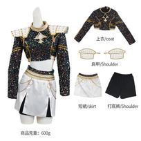 Moteriškas blizgantis Kpop Demono Medžiotojų Zoey Cosplay Kostiumų Rinkinys Zoey Perukas Vaikų Mergaičių Cos apranga Huntrix Helovino vakarėlio rekvizitas Adults XXXL gray
