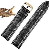 Crocodile leather Strap for Longines Omega Longines Tissot Seagull Strap Men Women Butterfly Buckle Unisex Watch Chain16/18/20mm 18mm gray