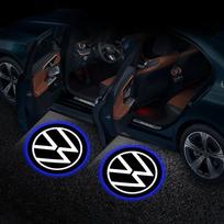 2 vnt. LED automobilio durų emblemos šviesos projektorius mandagumo šešėlio pasveikinimo lemputė Volkswagen Passat Polo Golf Beetle Bora Caddy Tiguan