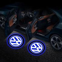 2 vnt. LED automobilio durų emblemos šviesos projektorius mandagumo šešėlio pasveikinimo lemputė Volkswagen Passat Polo Golf Beetle Bora Caddy Tiguan black