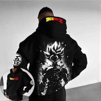 2026 Dragon Ball Unisex Džemperis su gobtuvu Goku Kakarot Japonų Anime Rudens Ilgomis Rankovėmis Hip Hop Gatvės Stiliaus Per dydį S juoda