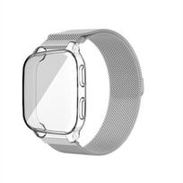Garmin Venu Sq/sq Music Milan tipo apyrankė su dėklu Metalo apyrankės dirželis Magnetas Nerūdijantis plienas Metalo apyrankė + Dėklas Garmin Venu Sq2 For Garmin Sq2 Music sidabras