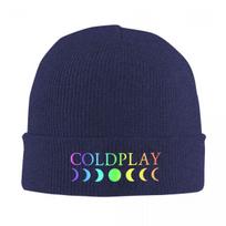 Rock Band C-Coldplay Moon Music Knitted Hats Quality Fashion Anime Unisex Headwear Knitted Caps One Size blue