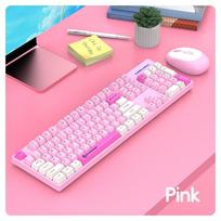 Shipadoo Wireless Keyboard and Mouse Combo Set Gaming Wireless Laptop Desktop Computer Office Accessories Free Wireless Mouse rožinė