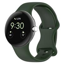 Oficialus silikoninis dirželis Google Pixel Watch 4/3 45mm 41mm Sportinis apyrankės dirželis Google Pixel Watch 2/1 Vyrams/Moterims Pixel Watch 2-1 tamsiai žalia spalva