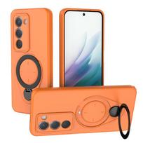 For Xiaomi Redmi 15(171.1*82.1*8.2mm) Magnetic Phone Case,Soft TPU Kickstand Phone Cover for Xiaomi Redmi 15(171.1*82.1*8.2mm) oranžinė