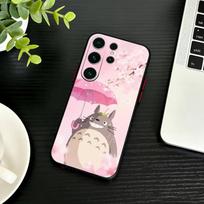 Animacinis E-Totoro-ES telefono dėklas, skirtas Samsung S26, S25, S24, S23, S22, S30, S21, Ultra, Plus, FE 5G, juodas, minkštas dangtelis Samsung S23ULTRA5G black