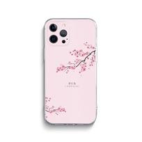 Rožinis Sakura telefono dėklas iPhone 15 14 13 12 11 Pro Max Xs Xr X 7 8 Plus 12 13 Mini Silikoninis Skaidrus Dangtelis iPhone12mini white