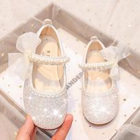 Mergaitei Oxfords Bling Batai Pavasaris Ruduo Vaikams Mokyklai Šokio Batai Perlo Karoliukai Didelėms Mergaitėms Minkšti PU Odos Batai Rožiniai, Smėlio spalvos CN29 insole 18.0 cm beige