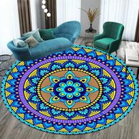 Spalvingas bohemiškas mandala apskritimas miegamojo kėdės grindų kilimėlis - jogos meditacijos kilimas kilimai svetainei 60cm by 60cm