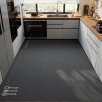 Neslystantis diatomito molio virtuvės kilimėlis - Atsparus aliejui, sugeriantis vandenį ir nepralaidus vandeniui 40x60cm black