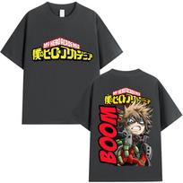 Anime Mano Herojų Akademija Katsuki Bakugo Marškinėliai Vyrams Moterims Madingi Vintažiniai Harajuku Manga Marškinėliai Dydeli Medvilniniai Dovanos S black