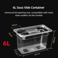 6L/11L/25L didelės talpos Sous Vide indas Kulinarinis panardinamas lėtai gaminantis prietaisas Specialus vandens bakelis lėtai gaminamam prietaisui gray