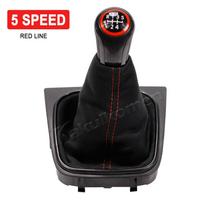 5 6 pavarų perjungimo rankenėlė VW Golf 5 Golf 6 MK5 MK6 R32 GTI 2004-2009 automobiliui, su odiniu gaubtu 5 Speed-B black