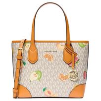 Michael Kors Eva Fruit Print Monogram Tote Bag Women Tote Bags Orange 35S6GV0T0U-ORANGE Basic Set (Bag+Dust Bag) beige