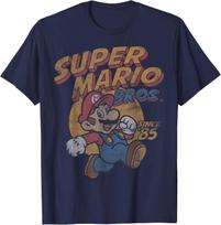 Super Mario Spausdinimo Vintažiniai Marškinėliai, Unisex Vasariniai Medvilniniai Y2K Stiliaus Animacinių Filmų Mados Apvalia Kaklo Trumpomis Rankovėmis Viršus Marškinėliai M brown