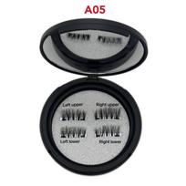 Half Eye Tail Magnetic Lashes No Glue No Eyeliner Synthetic Hair Reusable Cruelty-Free Super Fine Band Eyelash Box Half eyelash&Mix black