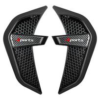 Car Side Air Fender Intake Vent Spoiler Cover Black TPU Shark Gilles Trim Universal Carbon Fiber Pattern Car Side Exterior Accessories sports Logo  juoda