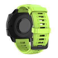 Kvėpuojantis silikoninis dirželis Garmin Instinct 2 E/Esports/Tactical/Tide Solar Juodas plieninės sagties laikrodžio keičiamas riešo dirželis For Garmin Instinct žalia