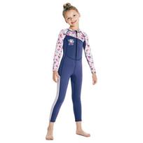 DIVESAIL Kids 2.5mm Full Wetsuit Snorkeling Diving Surfing Warmth Protection Girls Long Sleeve Chloroprene Neoprene XL blue