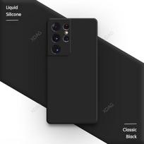 Originalus Oficialus Telefono dėklas Samsung Galaxy S21 Ultra S21Ultra Plus FE 5G Minkštas Skystas Silikonas Grynas Pagrindinis Galinis Dangtelis Samsung S21 Ultra black