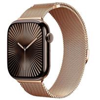 Metalinė Milanese apyrankė Apple Watch juostai Ultra3/2 49mm 11 10 9 8 7 Magnetinė apyrankė iWatch 6 5 4 SE2 46mm 45mm 41mm 44mm 40mm 42mm-44mm-45mm rožinio aukso spalvos