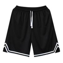 Vyriški greitai džiūstantys vasariniai krepšinio šortai - pralaidūs orui, laisvo kirpimo, vidutinio ilgio 5XL black