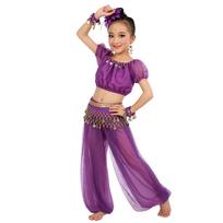 Indian Dance Costume for Kids - Dance Performance Outfit for Girls, for Stage, Party, and Events XL beige
