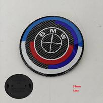 Carbon Fiber Black Logo Front Hood Emblem 82mm+Rear Badge 74mm+Wheel Hub Cap 68mm/56mm+steering Wheel Sticker 45mm for All BMW CVA2 black