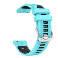 18mm 20mm 22mm silikoninė laikrodžio apyrankė, skirta Garmin Forerunner 265 255 245 165 55, nerūdijančio plieno sagties dirželis, skirtas Garmin Vivoactive Garmin Forerunner265 ežero mėlyna spalva