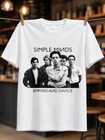 Simple Minds Empires And Dance And Band Photo With Minimal Music Lettering Vintage New Wave Vibe Unisex All Tshirt XL black