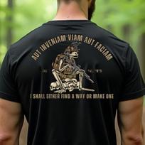 Kariniai taktiniai marškinėliai, „Aut Inveniam Viam Aut Faciam“ (Rasiu kelią arba jį sukursiu) Navy SEAL narai, Marškinėliai veteranams, Rask kelią arba sukurk jį marškinėliai, Kariniai S black