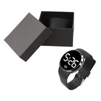 LED elektroninis laikrodis su dideliu ekranu ir plastikiniu korpusu vyrams ir moterims Black white gray