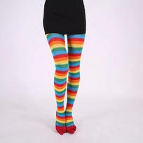 Moterims Raudonos Juodos Dryžuotos Pėdkelnės Pilno Ilgio Pėdkelnės Iki Šlaunų Kalėdinės Šventės Makiažo, Promenados Dekoracijos Cosplay Kostiumo One Size black