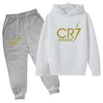 Cristiano Ronaldo CR7 Cosplay Kostiumai Vaikams Futbolo Idolas Vaikų Hoodies Rinkinys Kelnės Kostiumas Vaikams Aukštos Kokybės Berniukų Mergaičių Drabužiai Sportinis Kostiumas 110 white