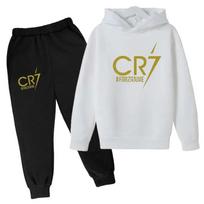 Cristiano Ronaldo CR7 Cosplay Kostiumai Vaikams Futbolo Idolas Vaikų Hoodies Rinkinys Kelnės Kostiumas Vaikams Aukštos Kokybės Berniukų Mergaičių Drabužiai Sportinis Kostiumas 150 white