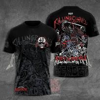 Naujas 2026 m. Rock Megadeth grupės 3D spausdinti vyriški ir moteriški marškinėliai Mada Trumpomis rankovėmis Punk Hip Hop Gatvės Harajuku Viršus 2XL black