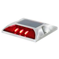 Flashing or Always-on Solar Road Stud Light Reflective Double Sided Traffic Marker Light 6 LED Square Deck Lights Outdoor