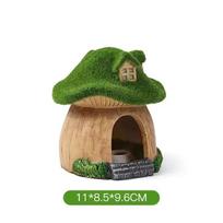 Resin Mushroom House Reptile Hideout Cave Decor for Geckos Frogs Lizards beige