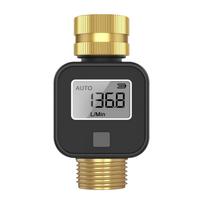 Brass Inlet Water Consumption Test Meter LCD Display Digital Water Meter  RV Outdoor juoda