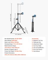 SucceBuy Bike Repair Stand 66/85/88/110lb Heavy-duty Bicycle Work Stand Foldable Bicycle Maintenance Rack for Mountain&Road Bike black