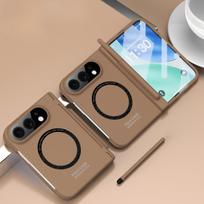 For iPhone Ultra Fold Magnetic PC Case For Magsafe With Flim Screen Glass With S Pen Hinge Protection Shockproof Back Cover iPhone Ultra ruda