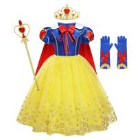 Mergaitės Snieguolės Princesės Suknelė Tinkliniai Drabužiai Vestidos Vaikams Kalėdos Helovinas Karnavalas Cosplay Kostiumas 9-10T(150) yellow