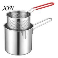 Small Batch Frying Pan for Kitchen Stainless Steel Deep Fryer Pot with Basket And Clip, Compact Oil Filter Lid Pot, Durable Stovetop Cooking 1200ml A gray