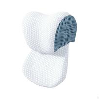 Kvėpuojanti nugaros pagalvėlė su galvos atrama | Stabilus formos dirželis, atminties putplasčio atlošas, skirtas darbo vietai mėlyna