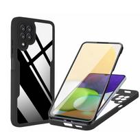360° viso korpuso dėklas, skirtas Samsung Galaxy A12 M12 A22 M32 A32 A52 A02 A03 A21S A51 A13 A33 A53 S21 FE Plus S22 A10S Funda Coque smūgiams atsparus buferio dangtelis Samsung S21 juoda