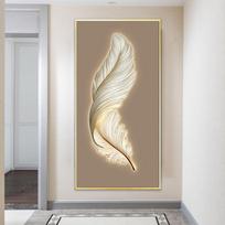 Auksinės baltos plunksnos plakatai Sienų menas Kambario dekoras Prabangus Abstraktus Auksinis Kaspinas Verandos Koridoriaus Drobės Tapybai Namų apdailai 70X140cm No Frame
